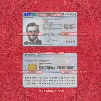 Emirates UAE Residence Card Fake Template