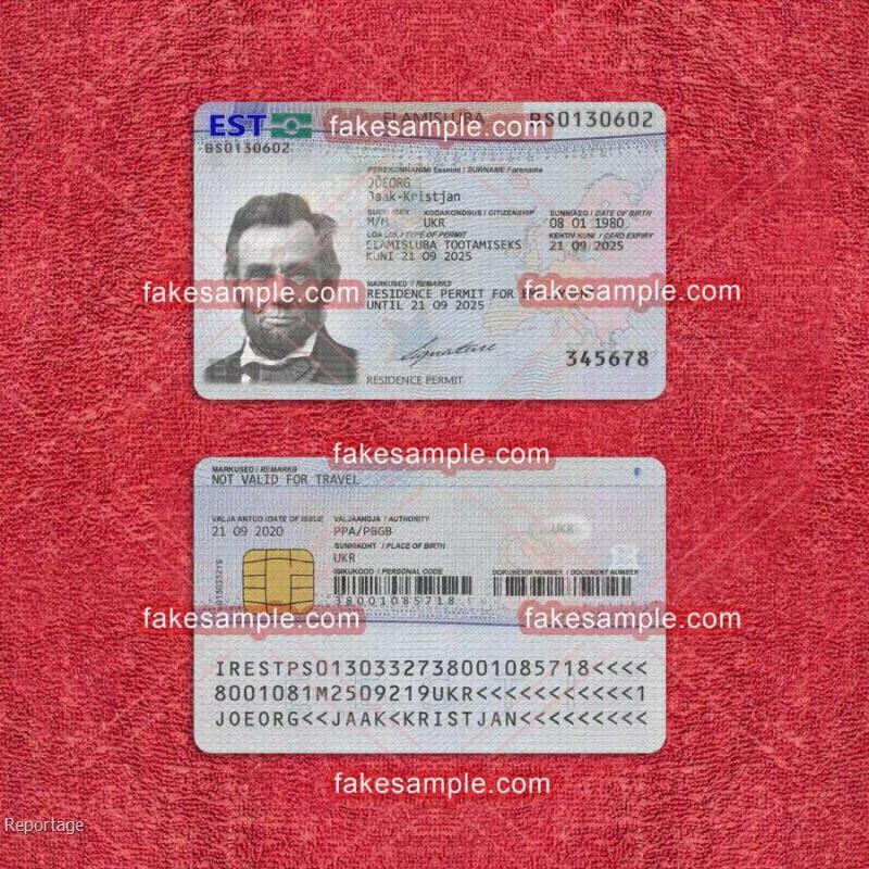 Emirates UAE Residence Card Fake Template